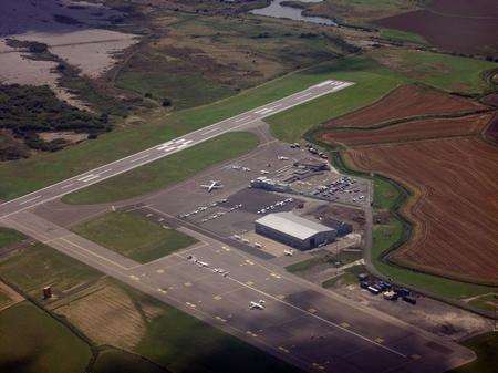 An aerial view of Lydd Airport