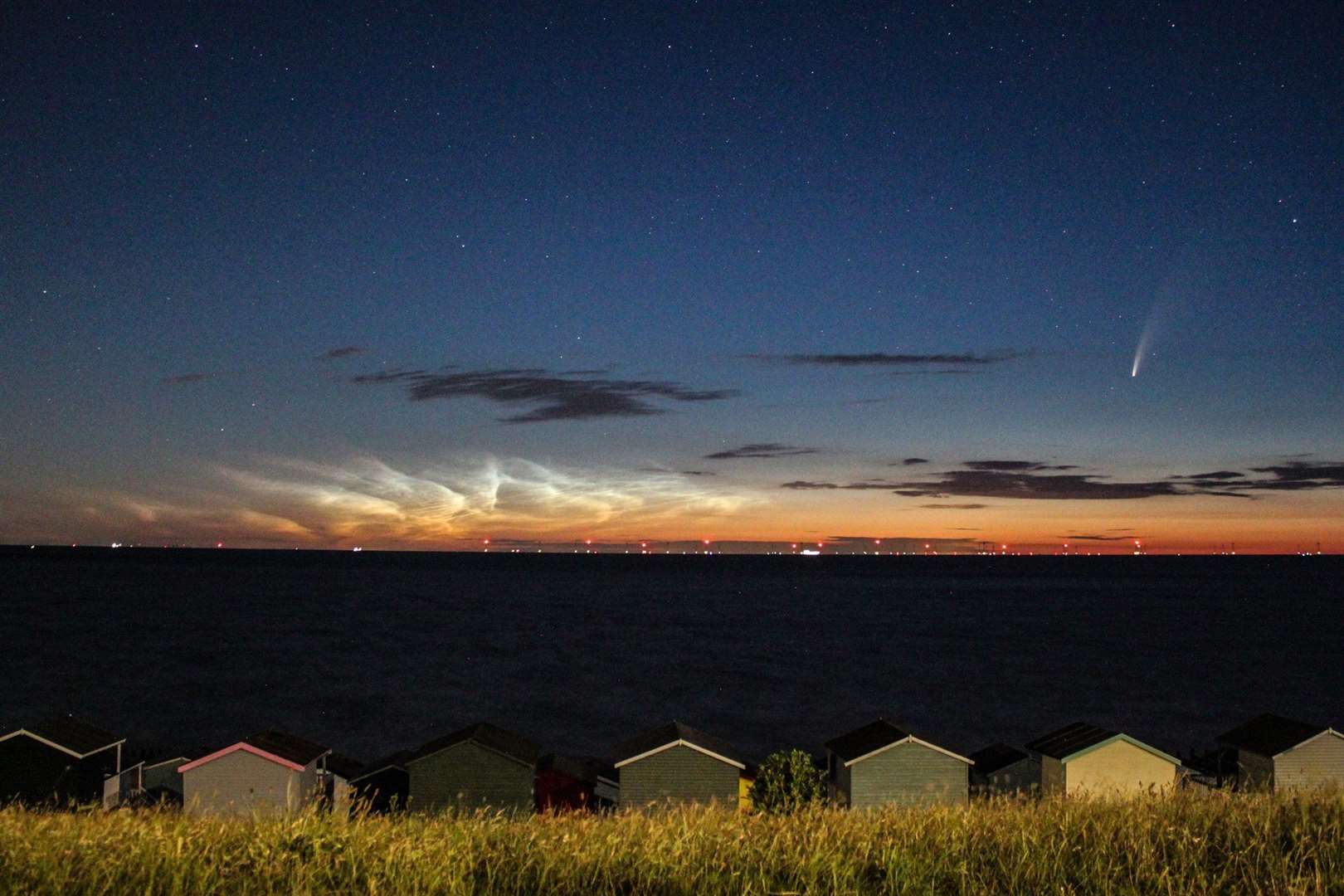 A stunning photo of the comet taken from the shore at Tankerton. Pic: Garry Simmons