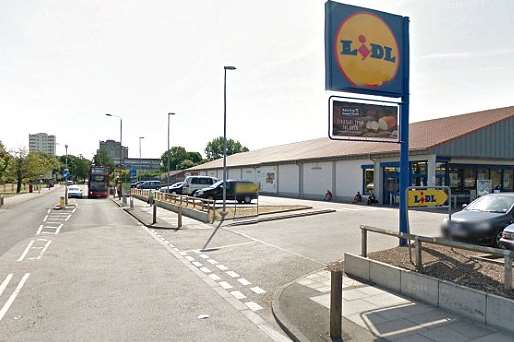 Charleigh was knocked down outside this Lidl store