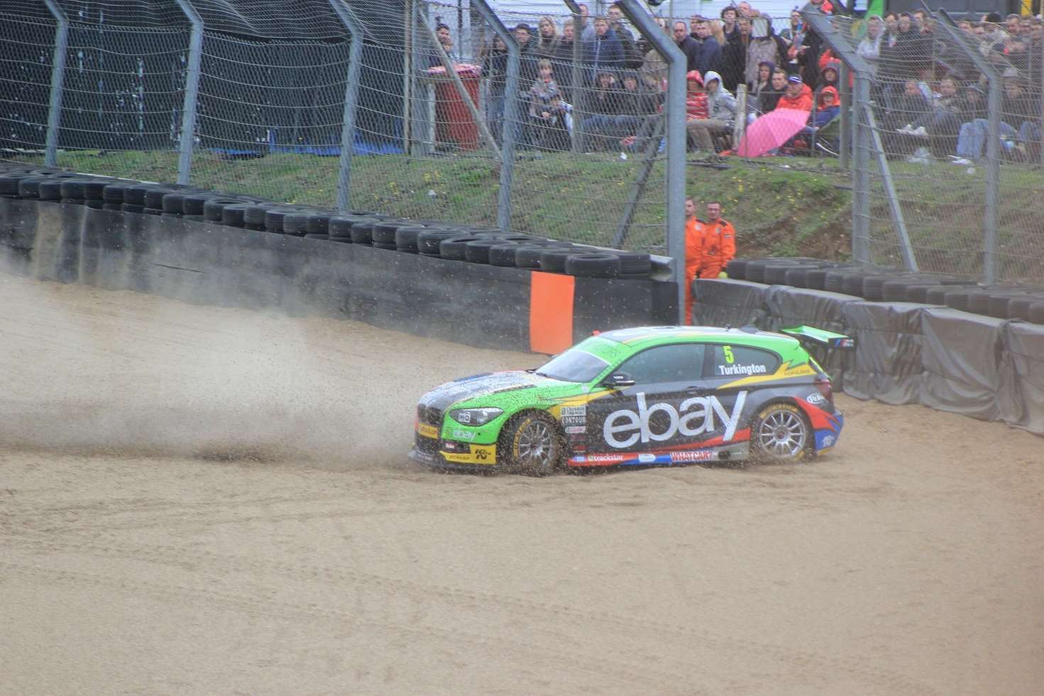 Race two ended in the gravel for Turkington - but the title was already won. Picture: Joe Wright