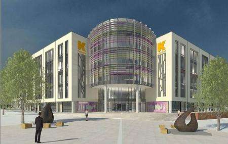 An artist's impression of how the new K College campus at Elwick Road, Ashford, could look