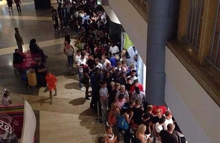 Crowds queued in their hundreds for the latest Nike trainer at Bluewater
