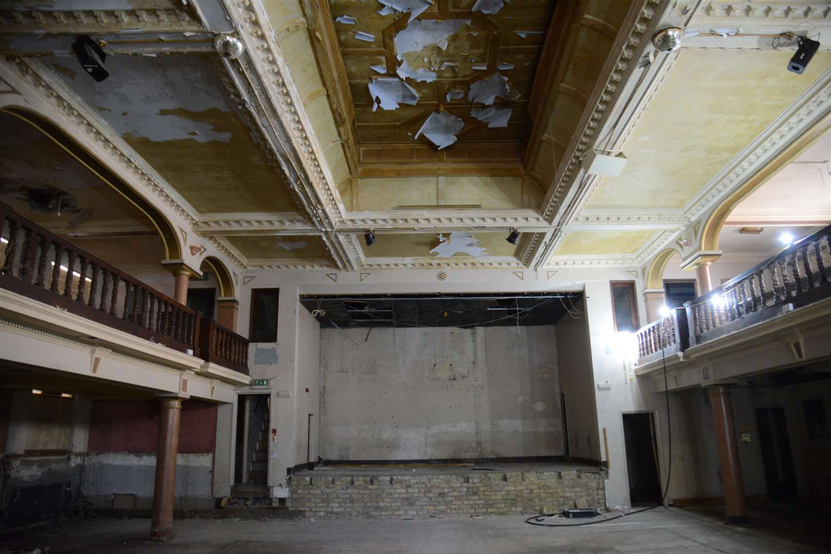 The centre stage is now stripped back to the original brickwork. Picture: Gary Browne