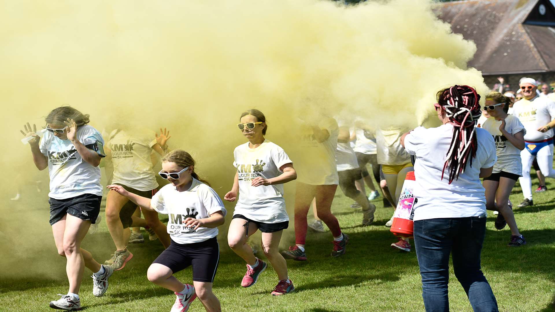 Take part in the 2016 KM Colour Run staged at Betteshanger Park, Nr Deal on Sunday, June 12. Booking is now open.
