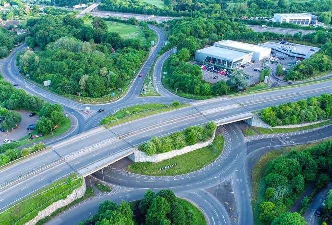 The A229 Running Horse Roundabout in Maidstone Picture: KCC