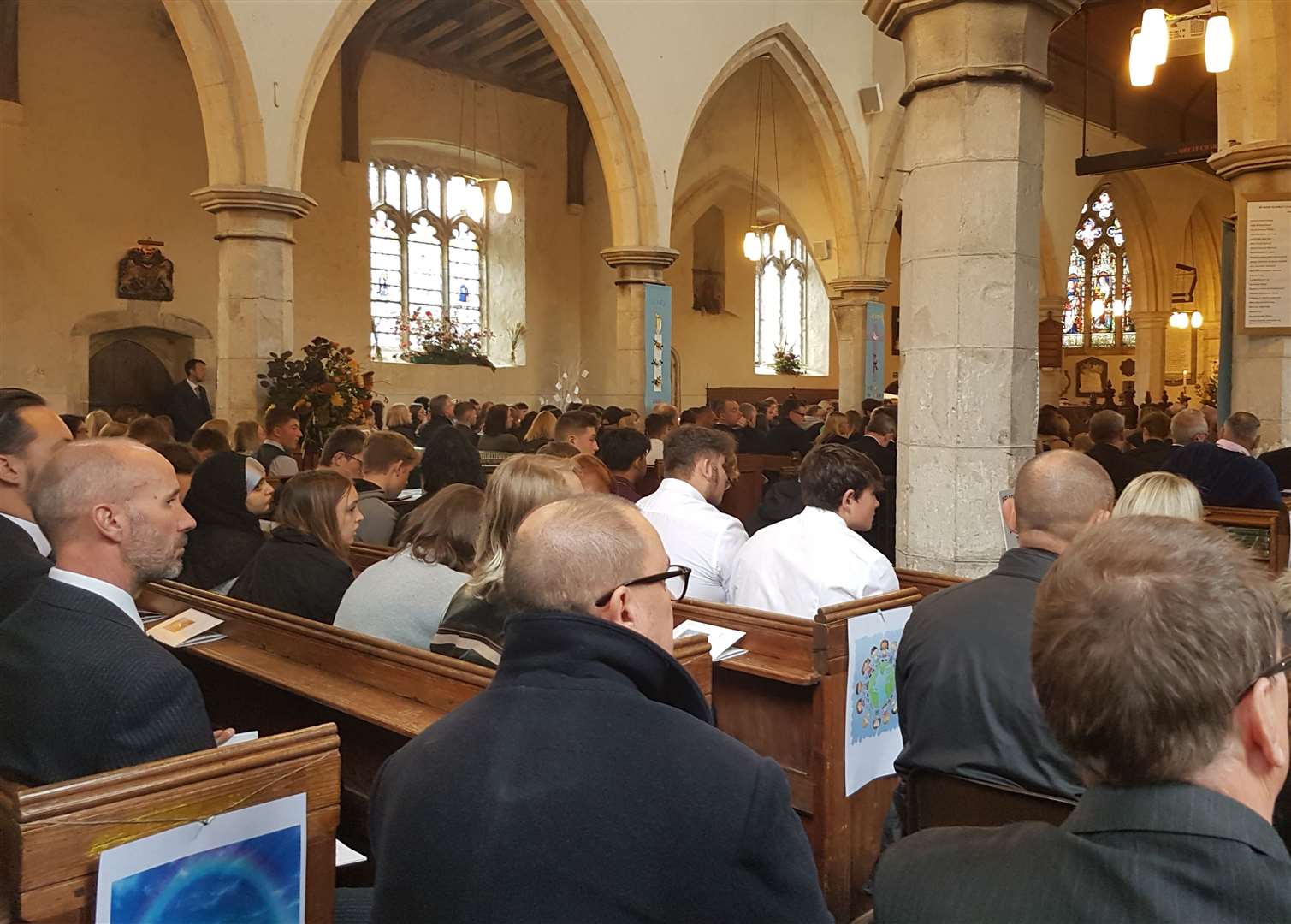 A host of friends and family filled St Mary's Church in Great Chart, where people had to stand due to the crowd