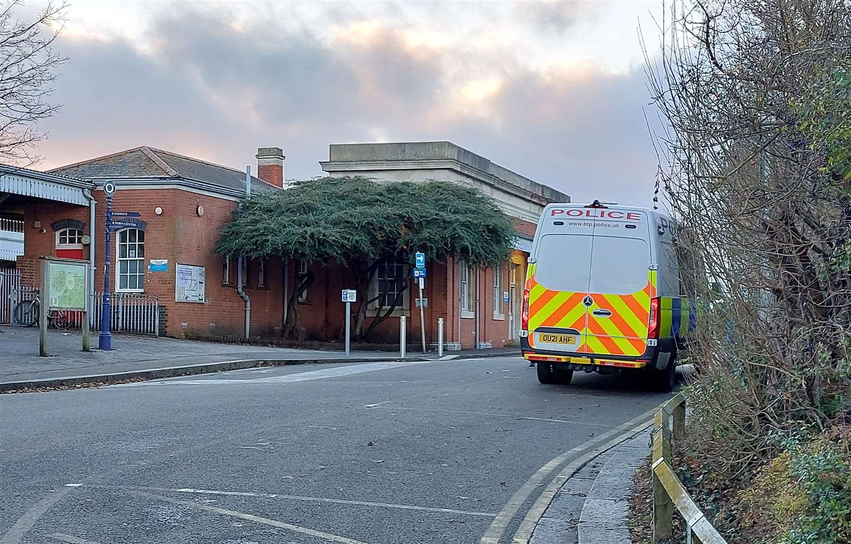 Police were seen outside Whitstable train station following the incident on December 17