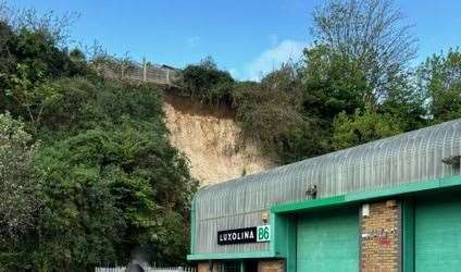 Part of the chalk cliff has collapsed. Picture: Charlotte Burnige