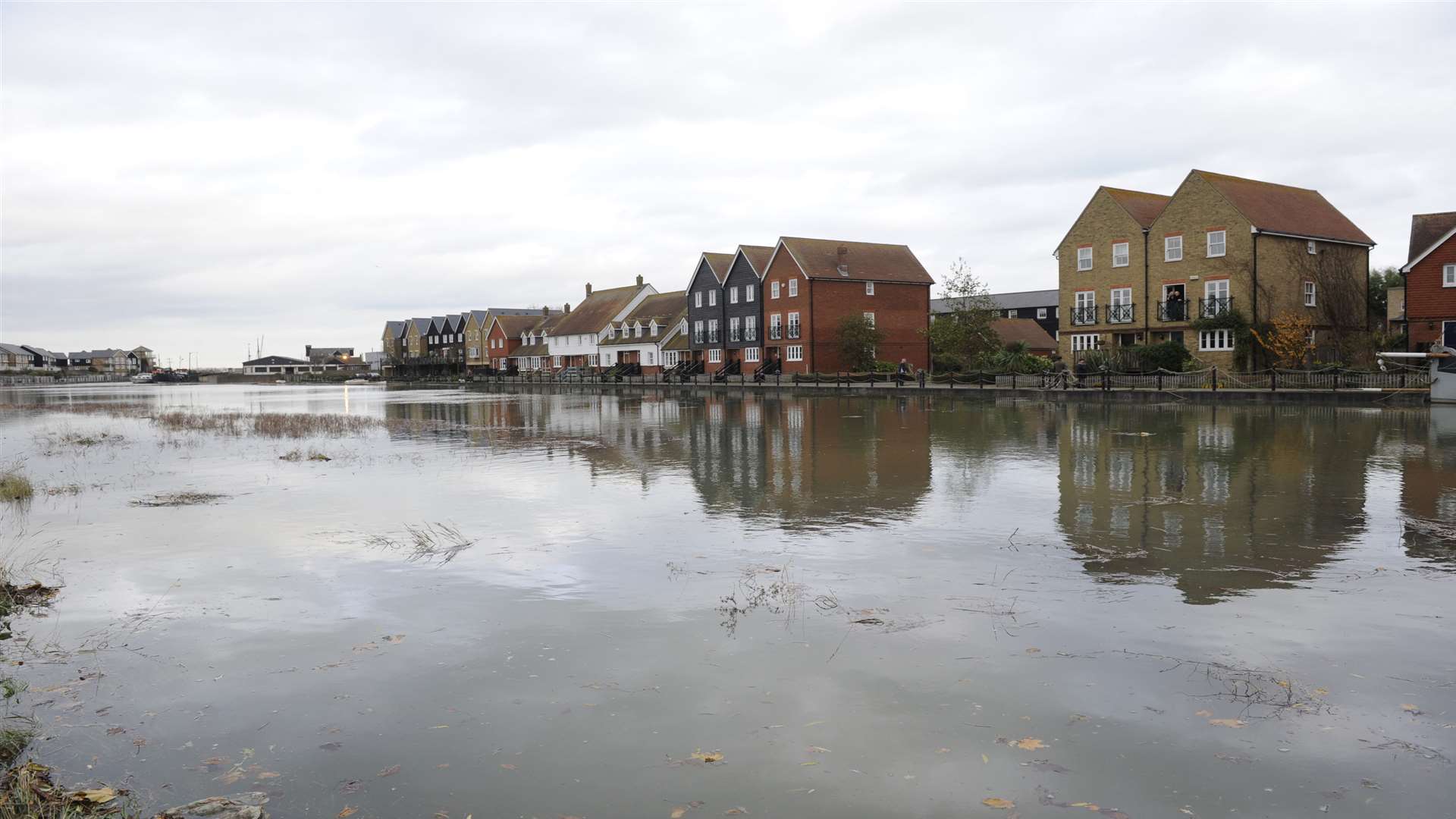 Faversham Creek is expected to flood due to the exceptionally high tide. Picture: Tony Flashman