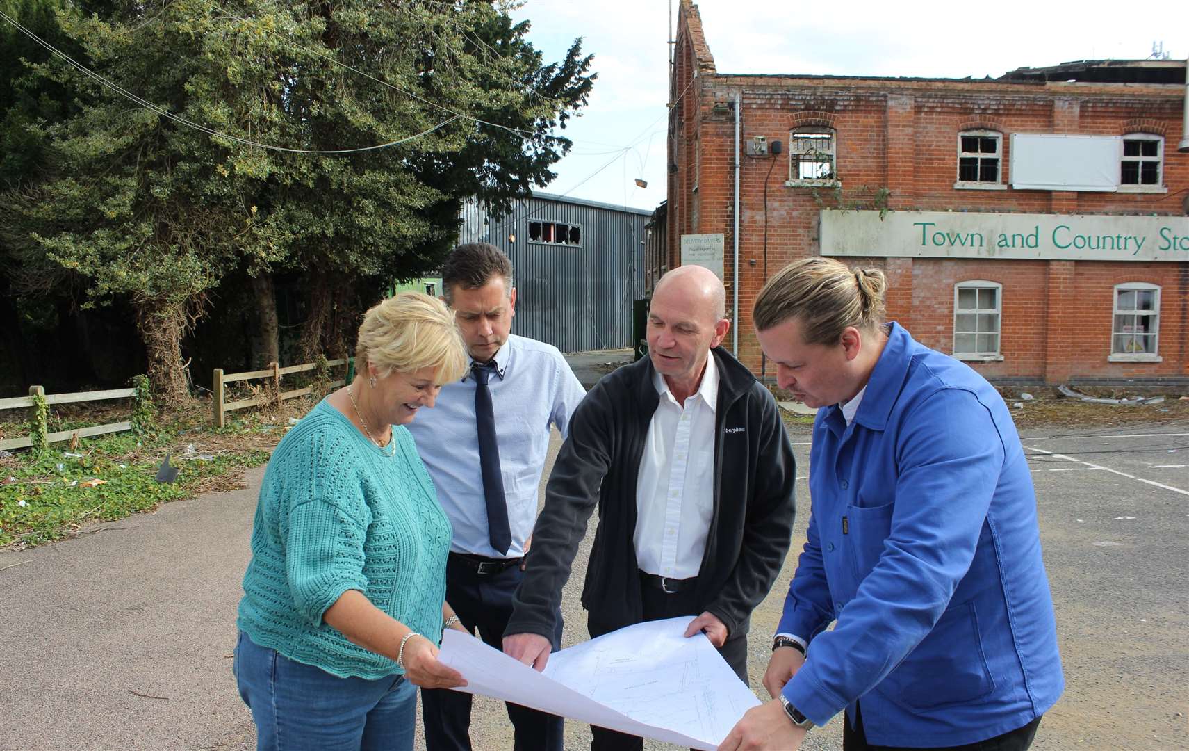 David Weir from On Architecture, right, discussed preliminary plans with ABC’s chief executive Tracey Kerly, Cllr Bill Barrett and council leader Cllr Noel Ovenden