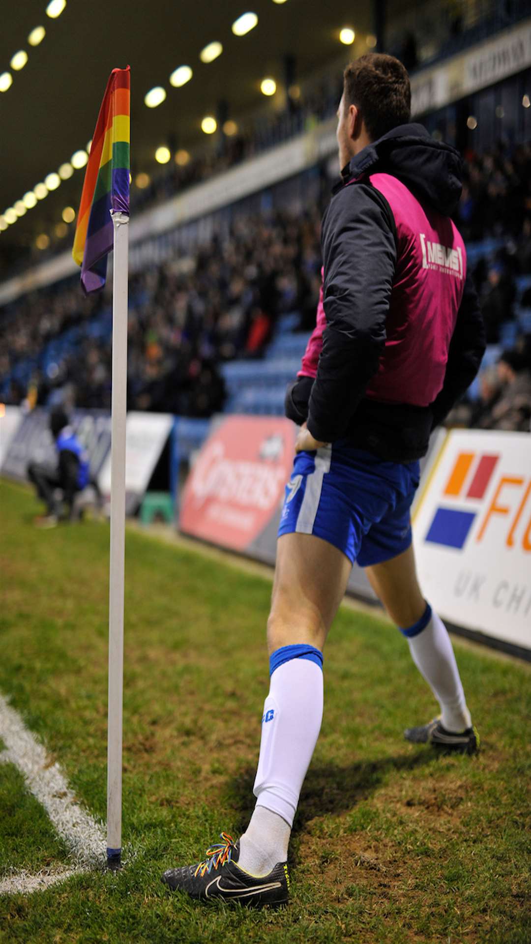 Substitute Ben Nugent and the Gills support Stonewall's Rainbow Laces campaign Picture: Ady Kerry