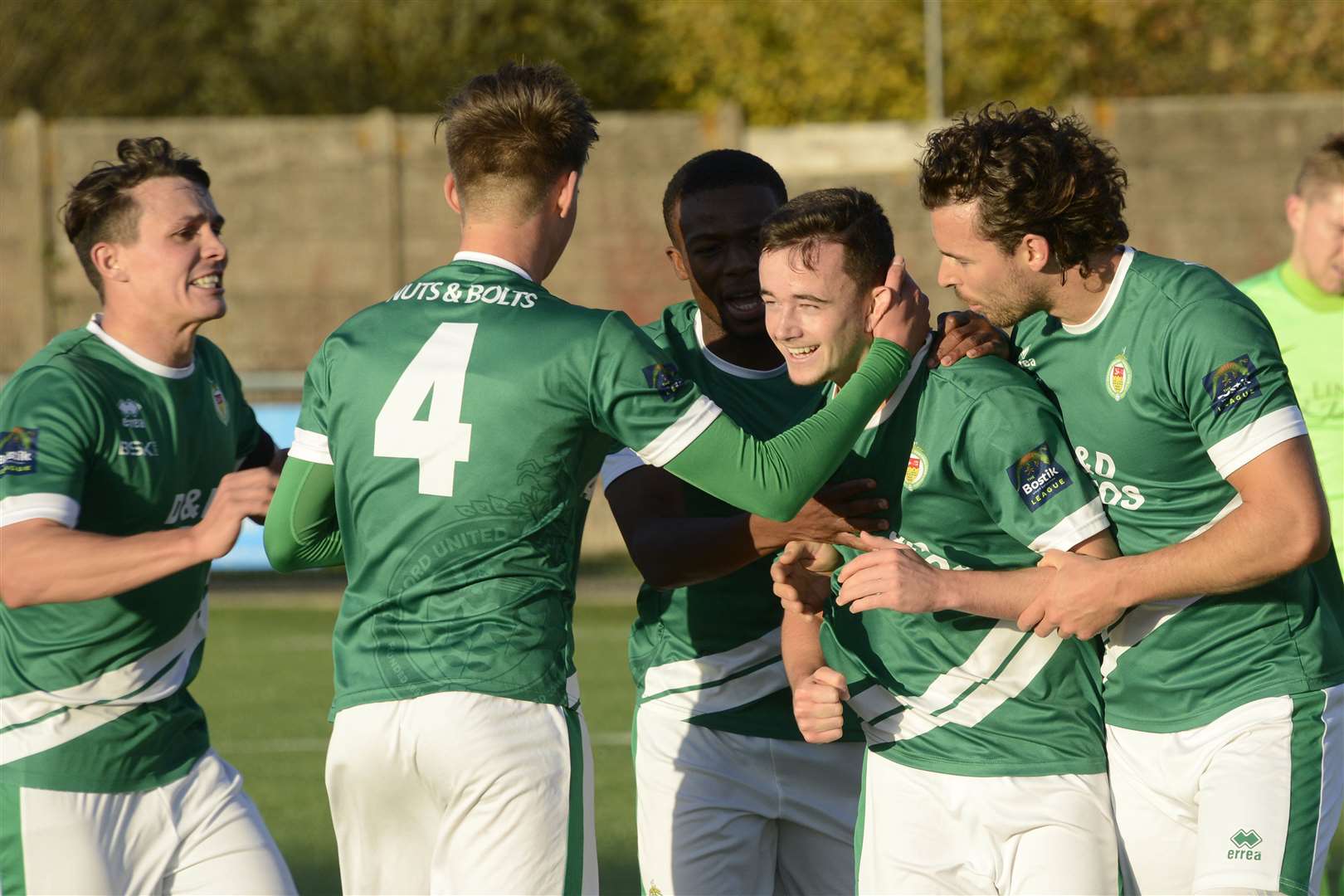 Danny Parish is congratulated by his Ashford team-mates Picture: Paul Amos