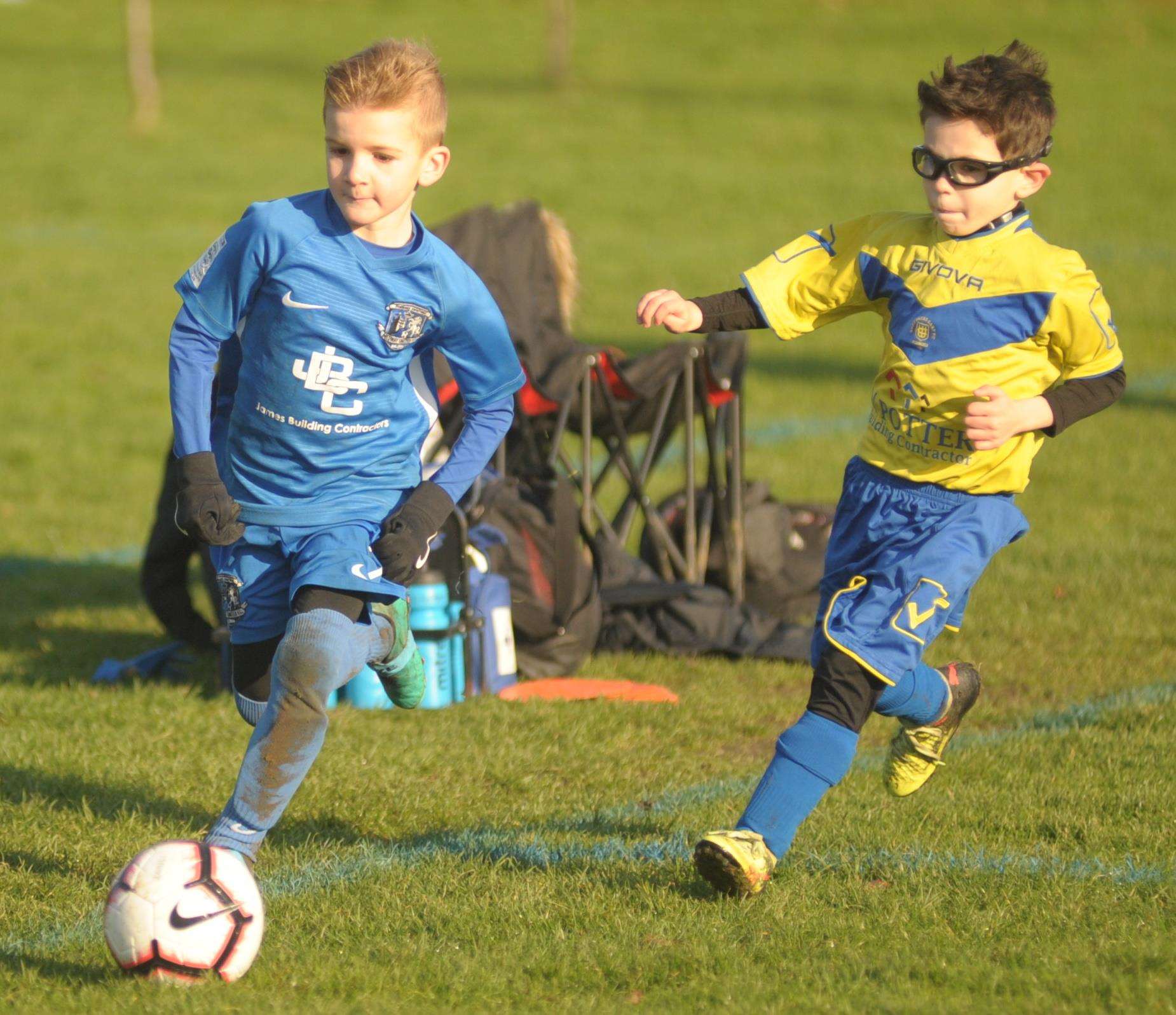Medway United West under-7s and Sheerness East go head-to-head Picture: Steve Crispe