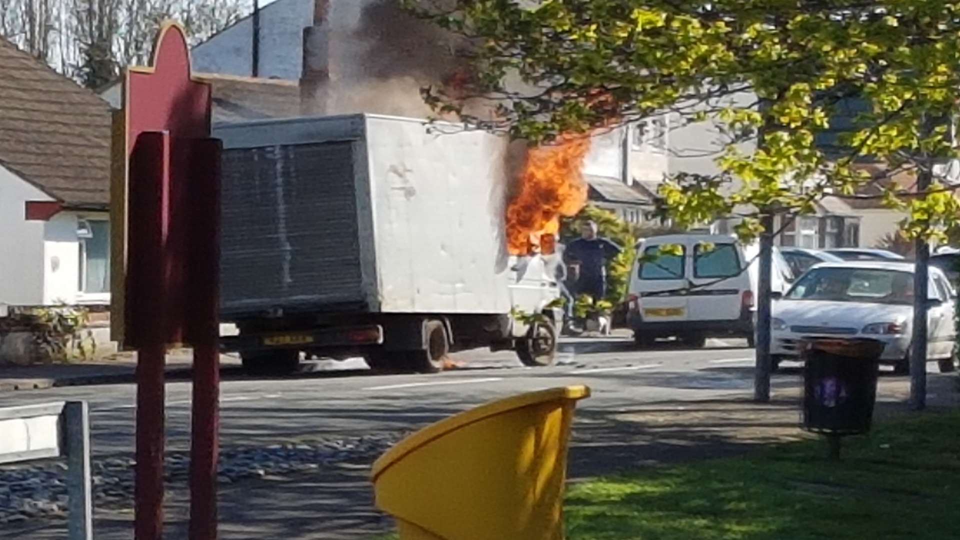 Flames rip through a van in Broomfield. Picture: Neil Noton.