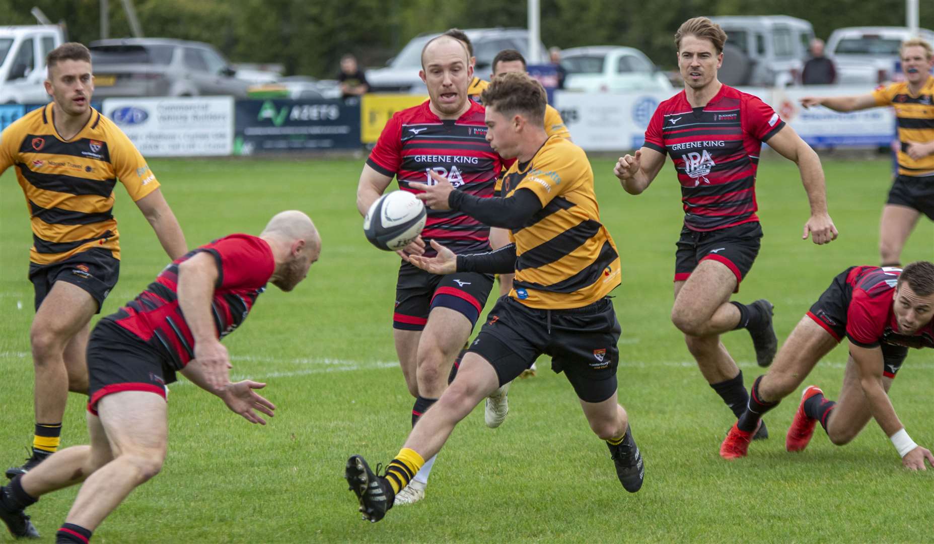 Canterbury's Max Halliday on the offensive during the defeat to Blackheath. Picture: Phillipa Hilton