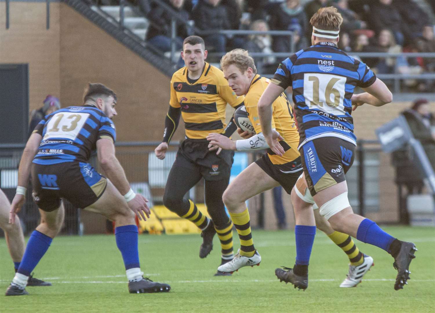 Frank Reynolds shows intent for Canterbury. Picture: Phillipa Hilton