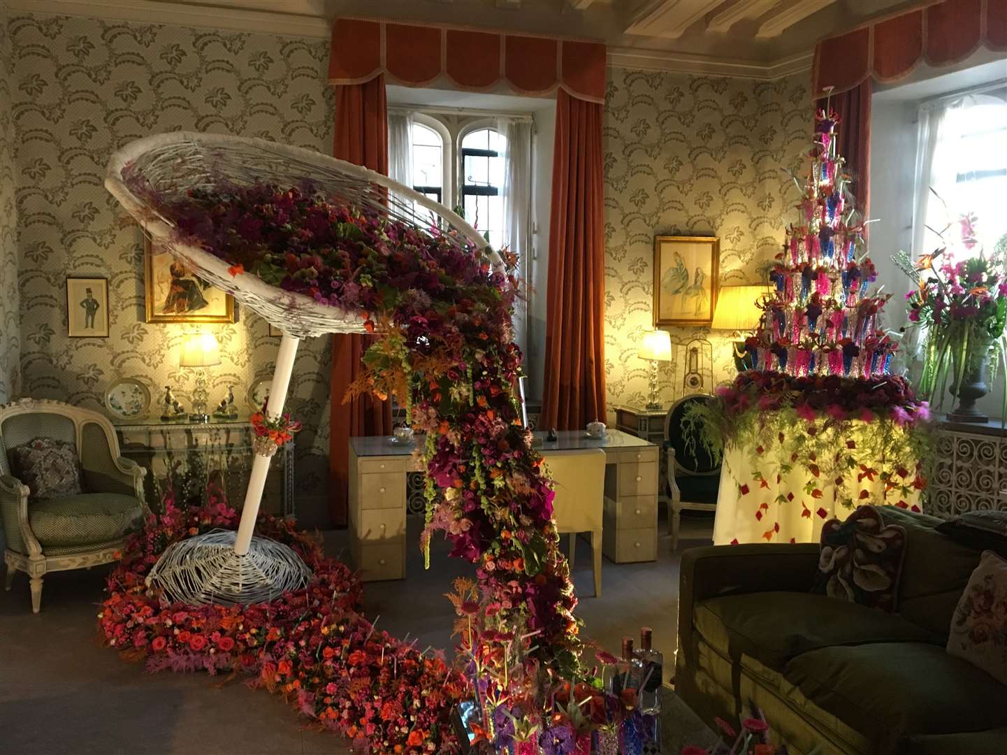 Colour plays a part in the Festival of Flowers designs at Leeds Castle