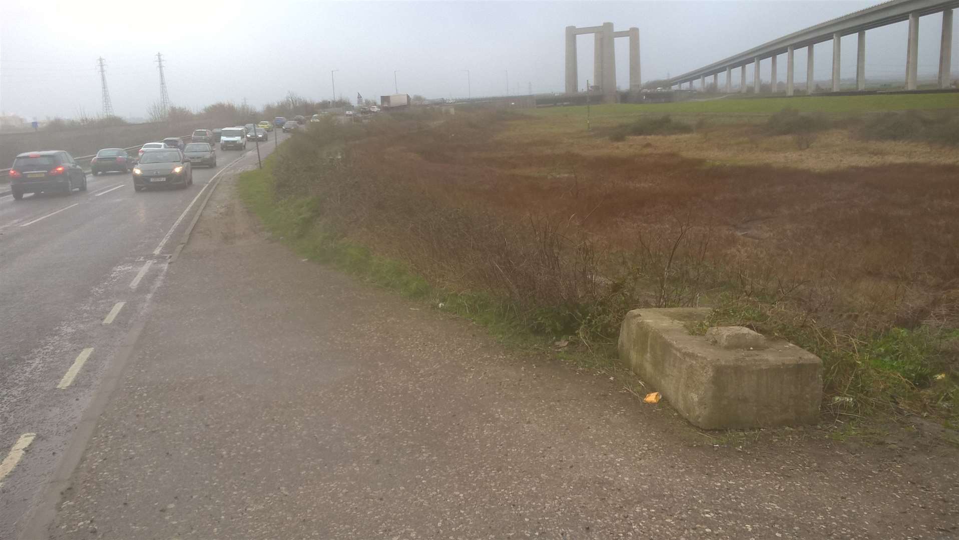 Queues at the Kingsferry Bridge, Sheppey, caused by temporarty traffic lights. Picture: Colin Johnson (28755055)