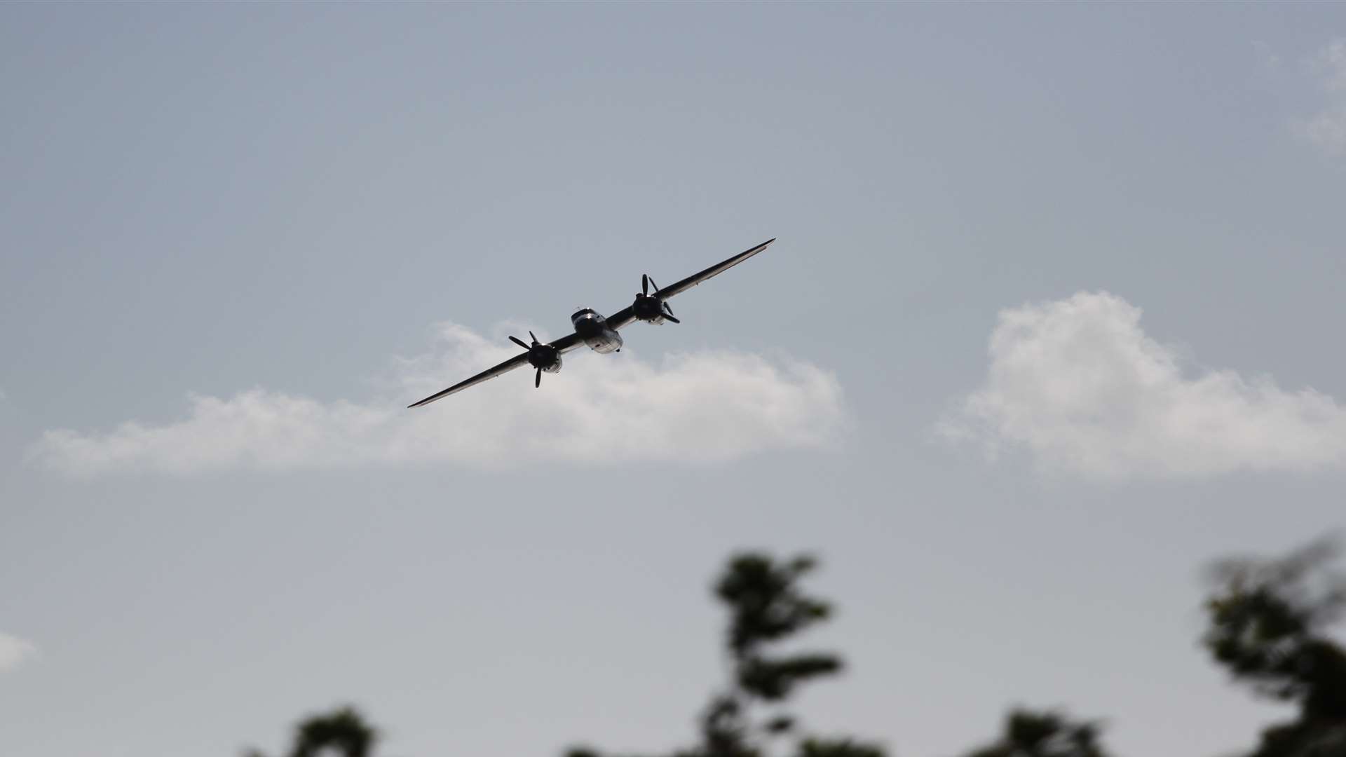 The B25 goes through its paces during the air show