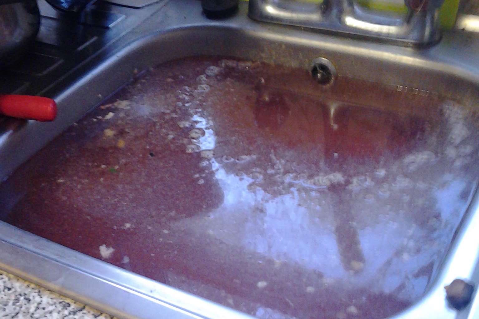 The flat floods with sewage that comes up through the sink