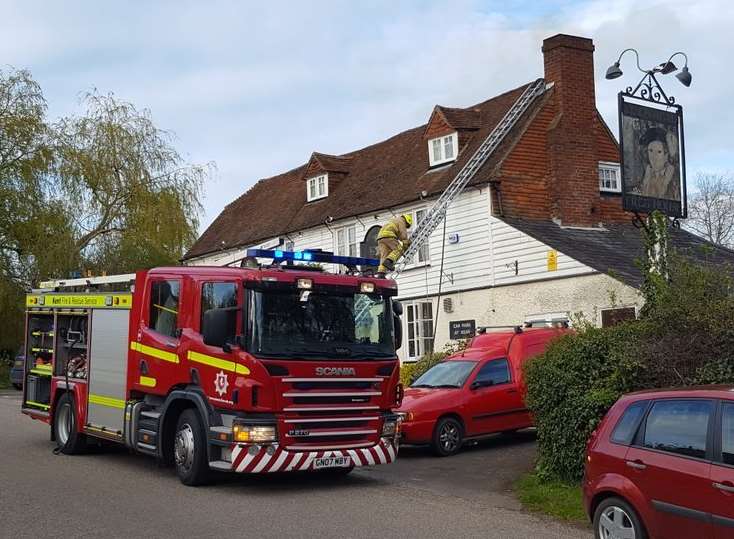 A chimney fire started in the pub. Picture: Vulcan Lew via @Kent_999s
