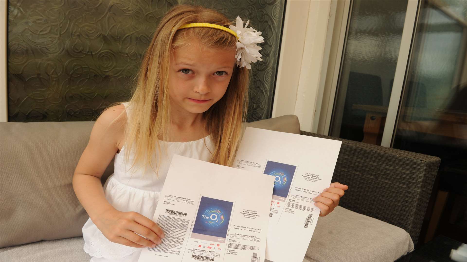 Ava Rice, eight, has donated the refund money from her tickets