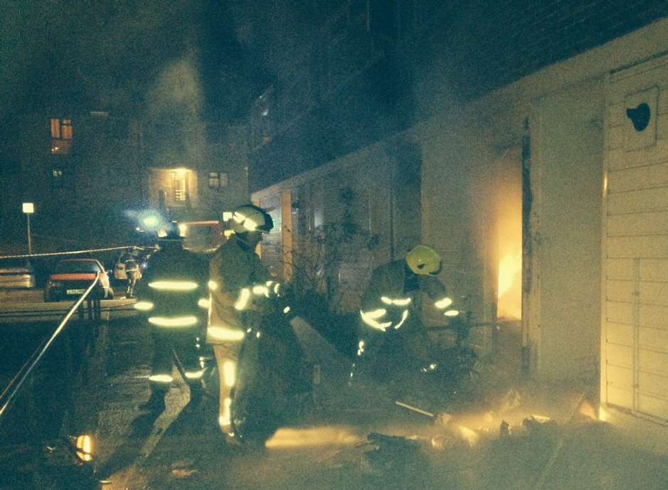 Firefighters tackle the blaze in Chatham