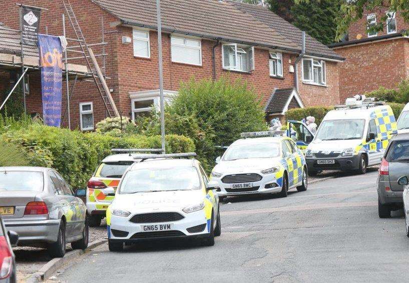 Police cars at the scene following the death of Gordon Farnes. Picture: UK News in Pictures (6373743)