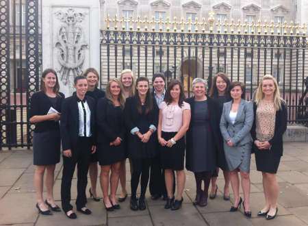 Kent Women's cricket team ahead of their visit to Buckingham Palace