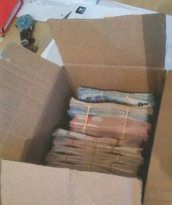 Money found in Van Gerwen’s house in Limbricht, Netherlands.