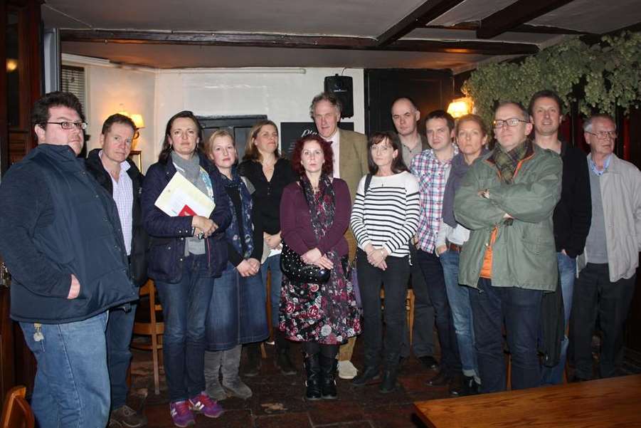 Barton Court parents at an earlier meeting with Julian Brazier MP