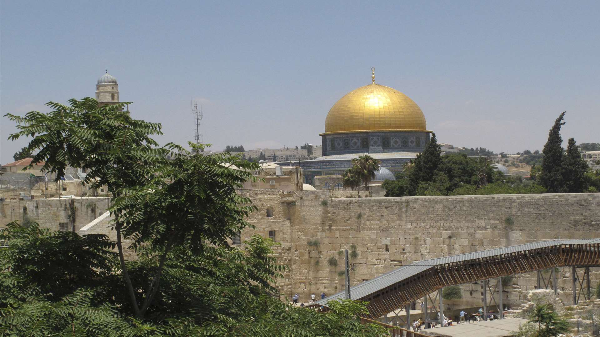 The golden Dome of the Rock is the most striking building in the cityscape. Picture: Suz Elvey