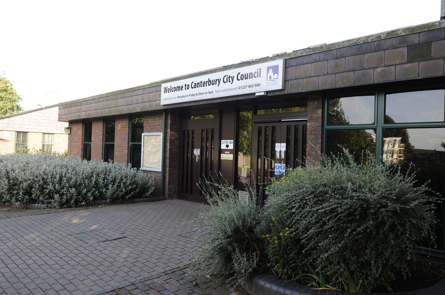 A man threatened to shoot himself in front of Canterbury council offices. Picture: Tony Flashman