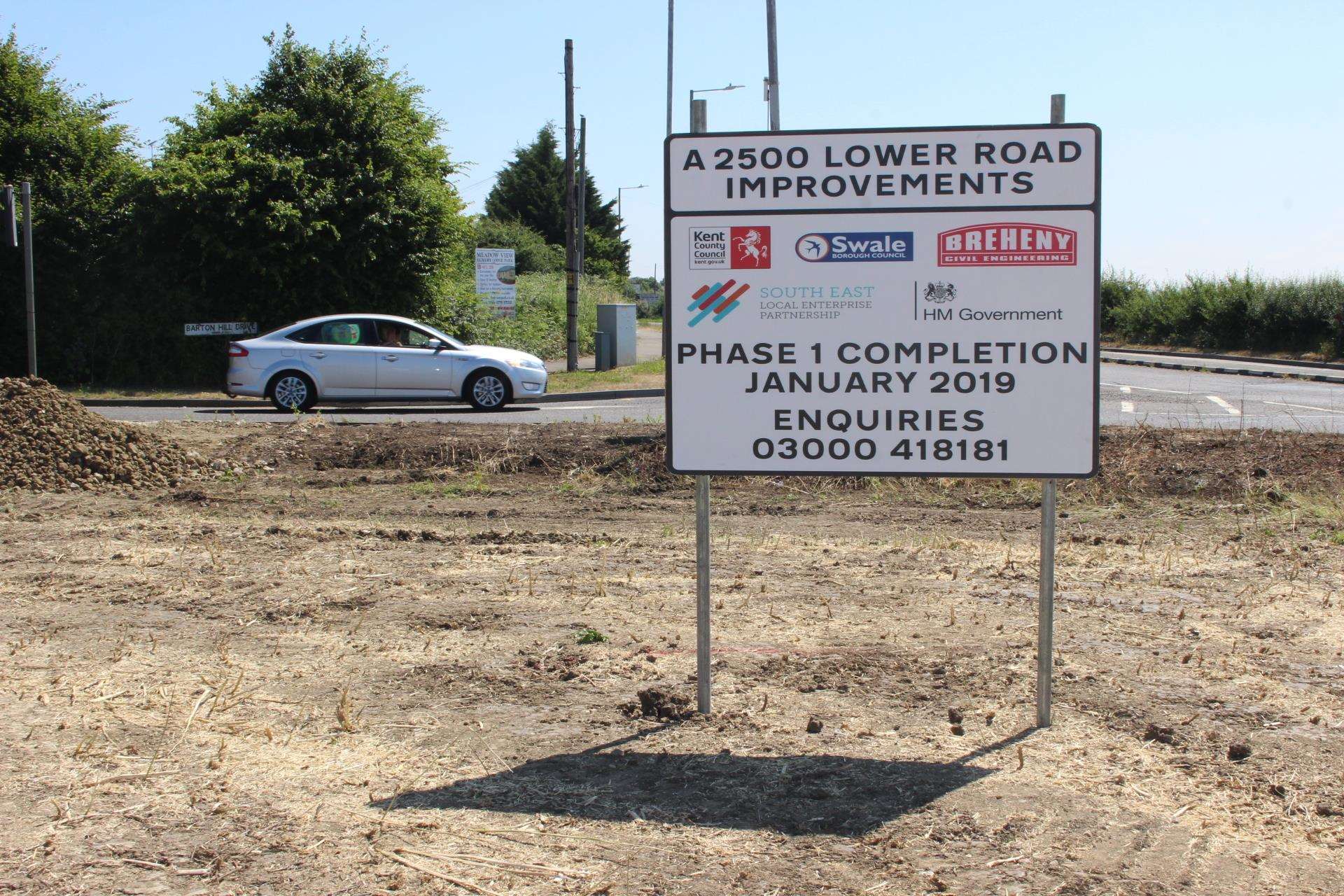 Work has started on the new roundabout at the junction of the Lower Road and Barton Hill Drive, Minster, Sheppey (2796549)
