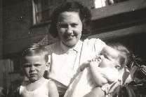Peter as a youngster with his mother, June Rosemary Milton.
