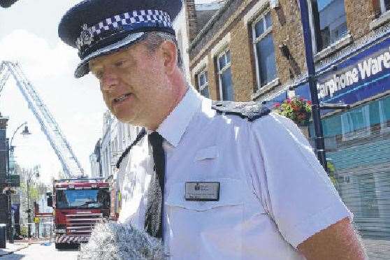 Ch Supt Steve Corbishley at the scene of the fire