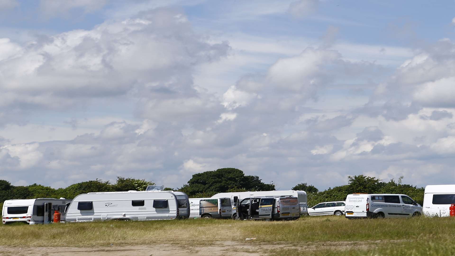 The travellers set up camp in Manston Road, Ramsgate
