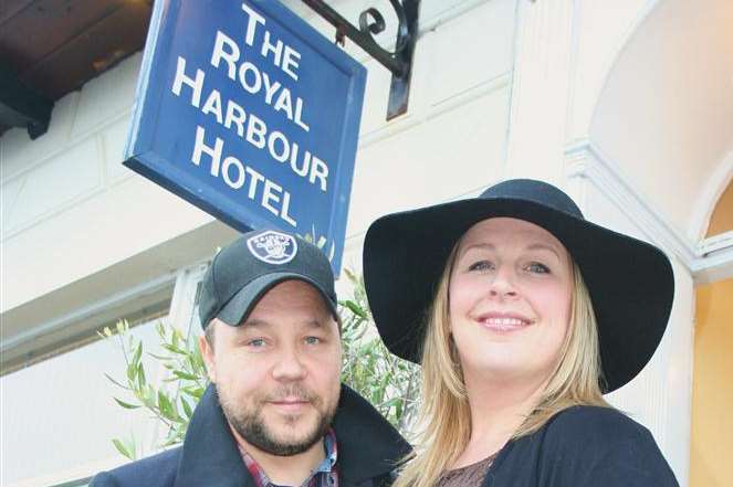 Hollywood actor Stephen Graham with his wife Hannah Walters, outside the Royal Harbour Hotel, Ramsgate