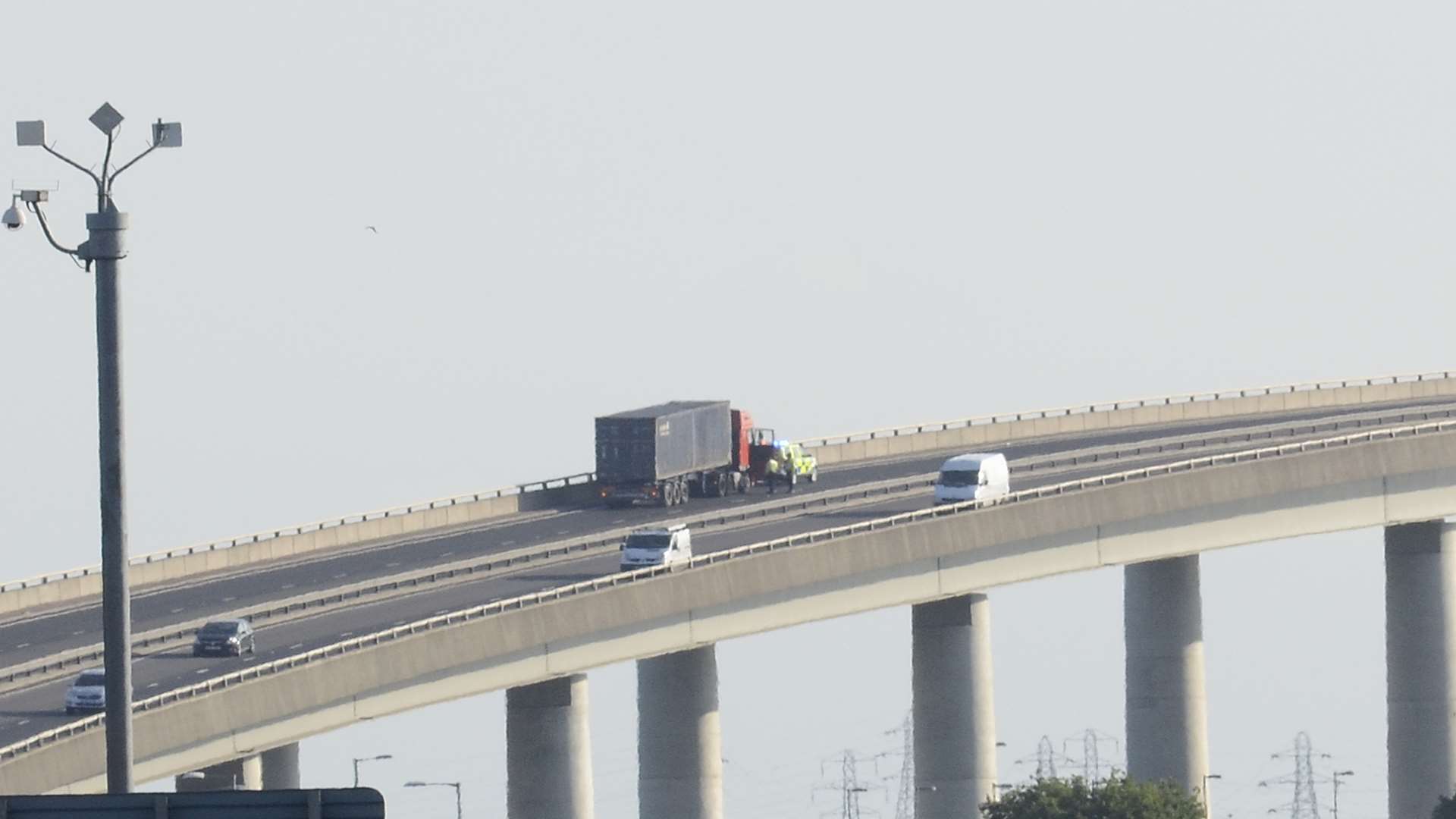 The Sheppey Crossing is closed this morning. Picture: Barry Hollis