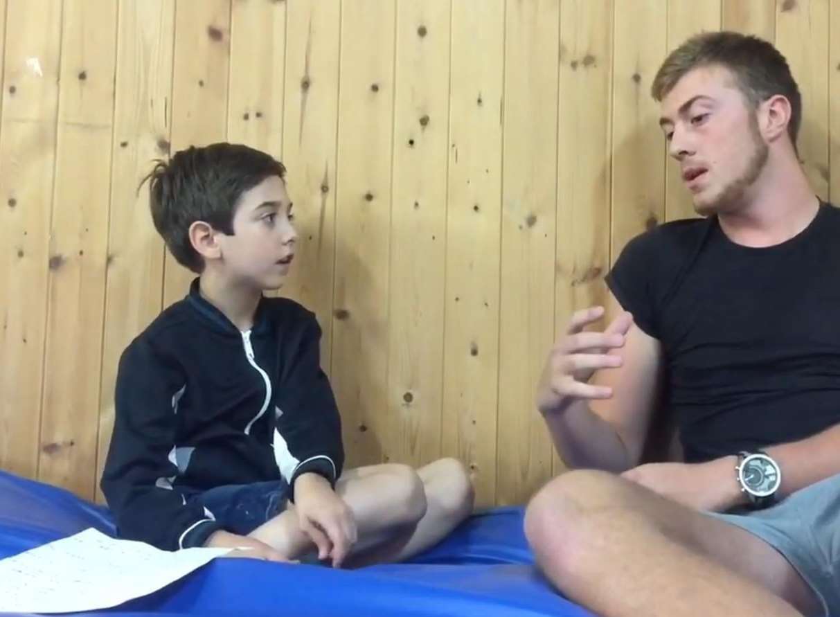 Harry interviewing Lewis Clarke about his Navy training