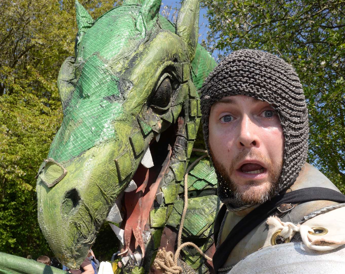 St George Jack Faires and his Dragon (Aiden Dooley) at the festival in 2019