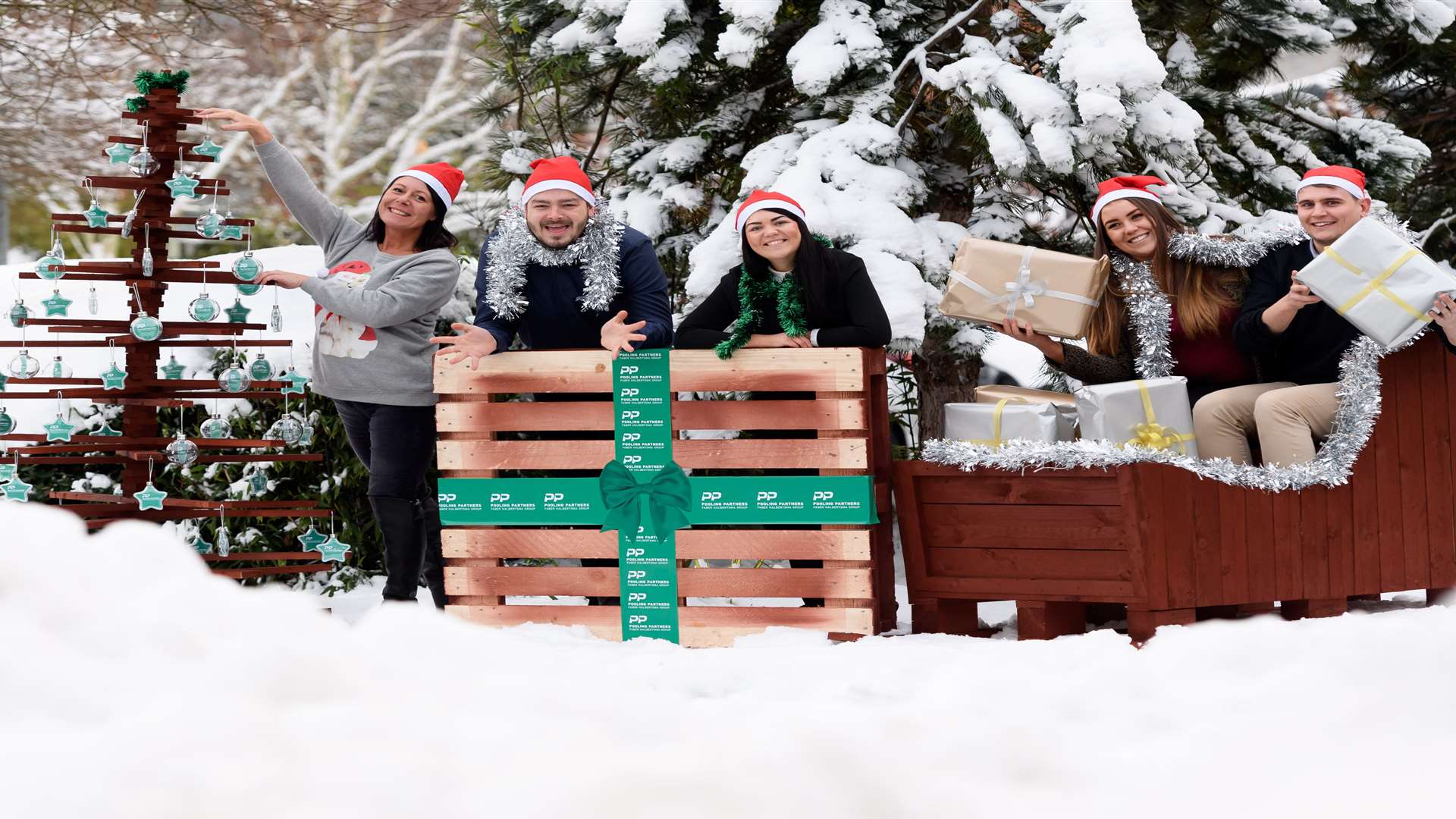 Nigel Chambers helped construct Santa's sleigh from used pallets. The work was commissioned by Pooling Partners who transport pallets across Europe.