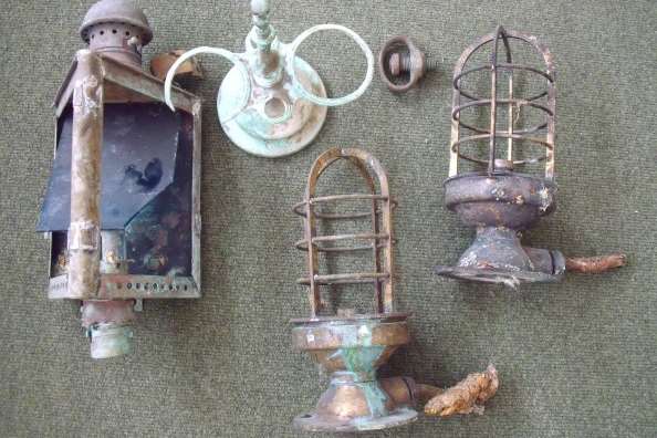 Lanterns were among the artefacts taken from shipwrecks