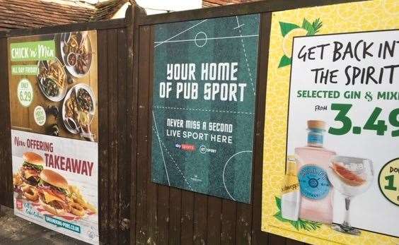 Inside and out, the pub is proud to proclaim its status as sports bar showing live matches on a regular basis
