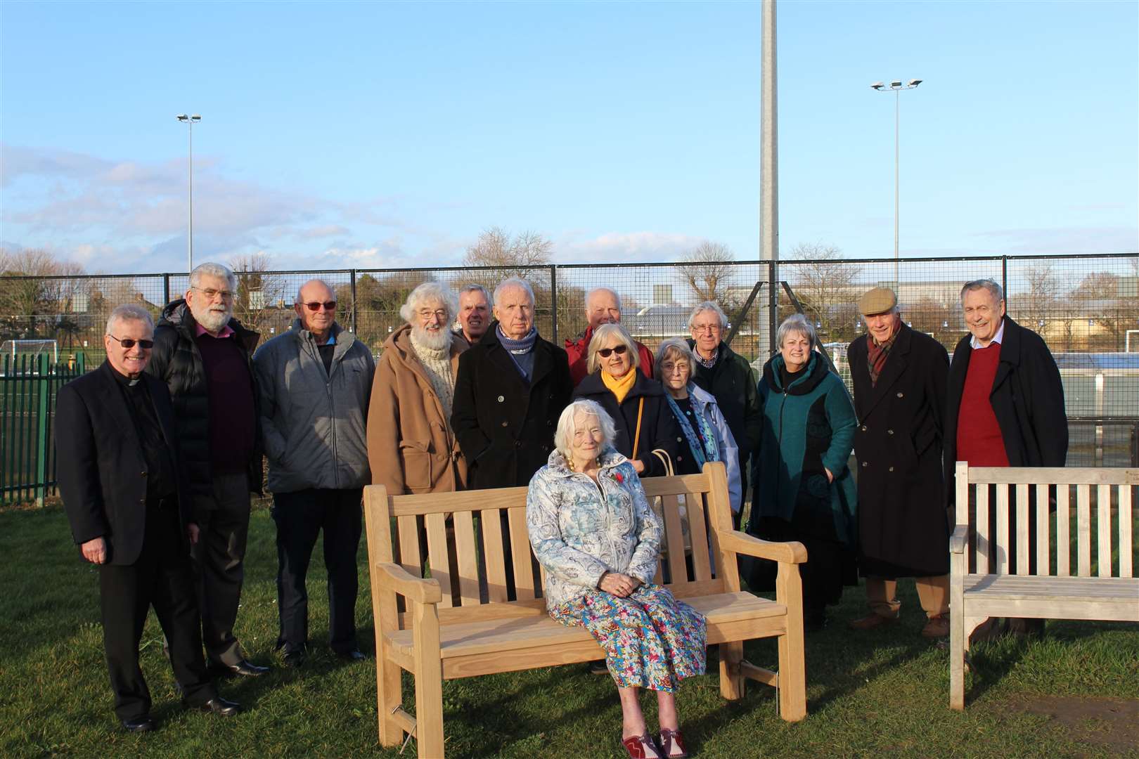 Family and former colleagues of Jim Stacey gathered for the unveiling of the bench