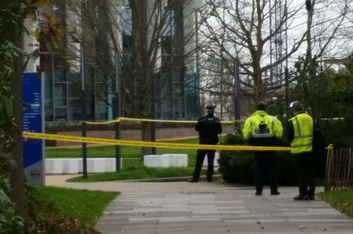 Areas of University of Kent have been cordoned off.