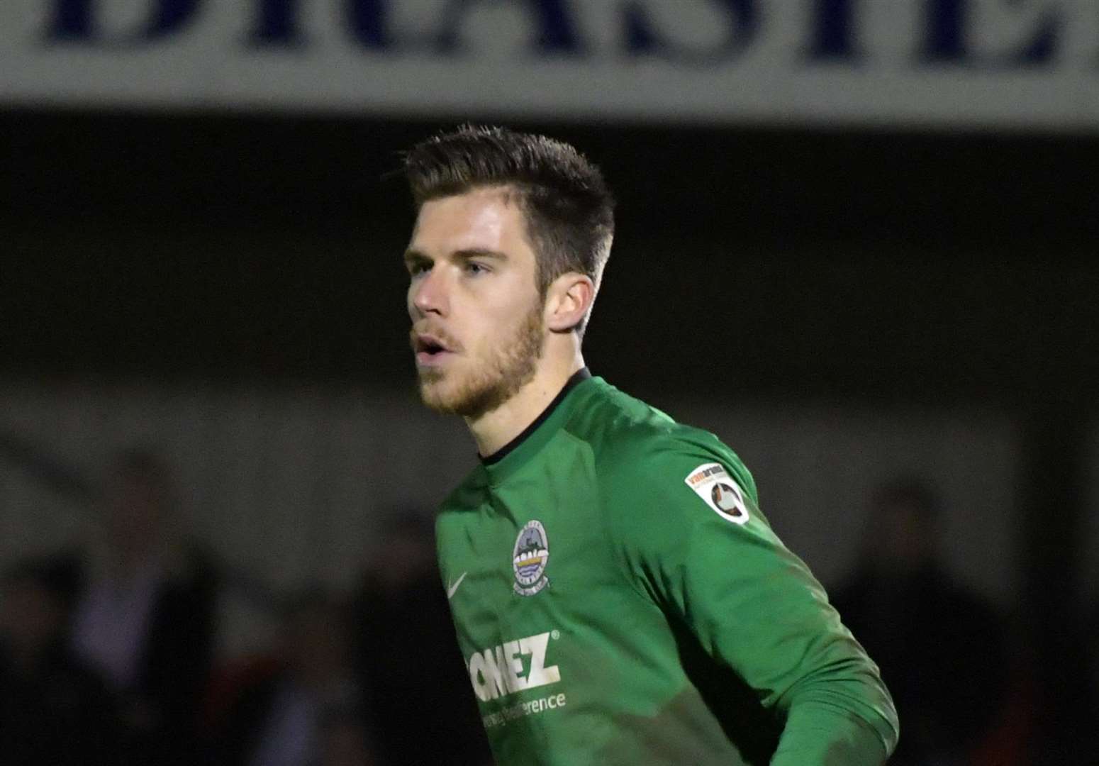 Keeper Mitch Walker.Dover Athletic (white) versus Cambridge United (yellow).The Emirates FA Cup - First Round replayDover Athletic FC, Crabble ground, Dover.Picture: Barry Goodwin FM4585021 (2734713)
