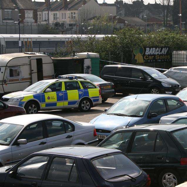 Police respond to reports of a shooting in Railway Street, Gillingham
