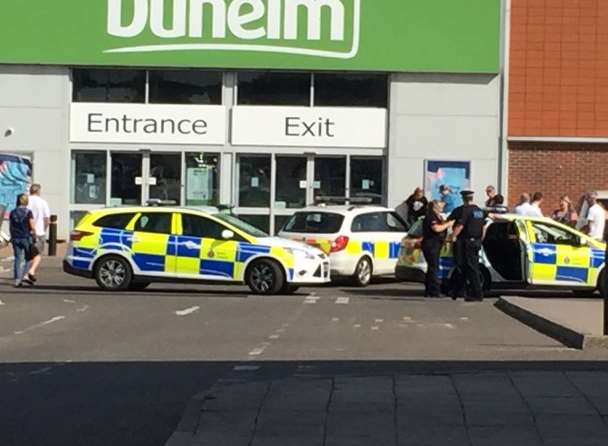 Police at the scene in Sittingbourne Retail park