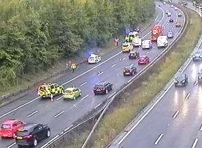 Crash on M25. Credit: Highways England